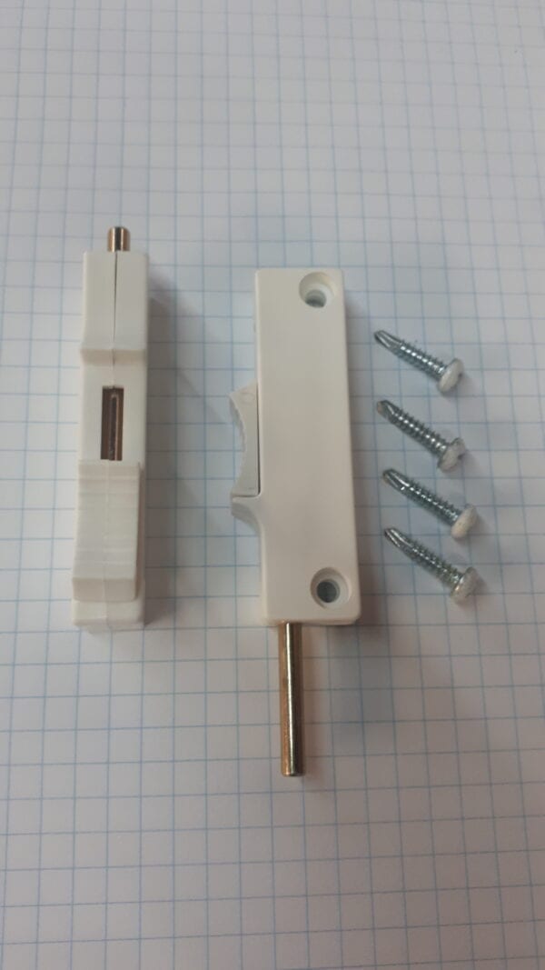 StowAway French Door Pin Set in White with Screws