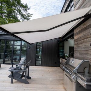 Retractable awning shades patio deck.